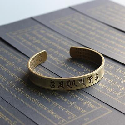 Tibetan Buddhist Mantra Brass Bangle