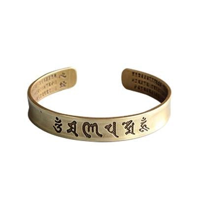 Tibetan Buddhist Mantra Brass Bangle