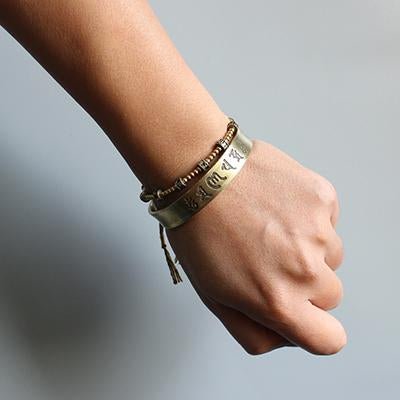 Tibetan Buddhist Mantra Brass Bangle