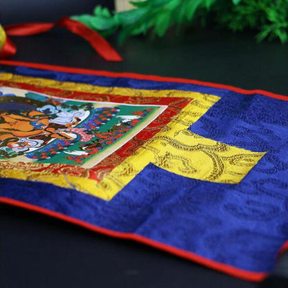 Tibetan Thangka Eight Medicine Buddha Wood Scroll