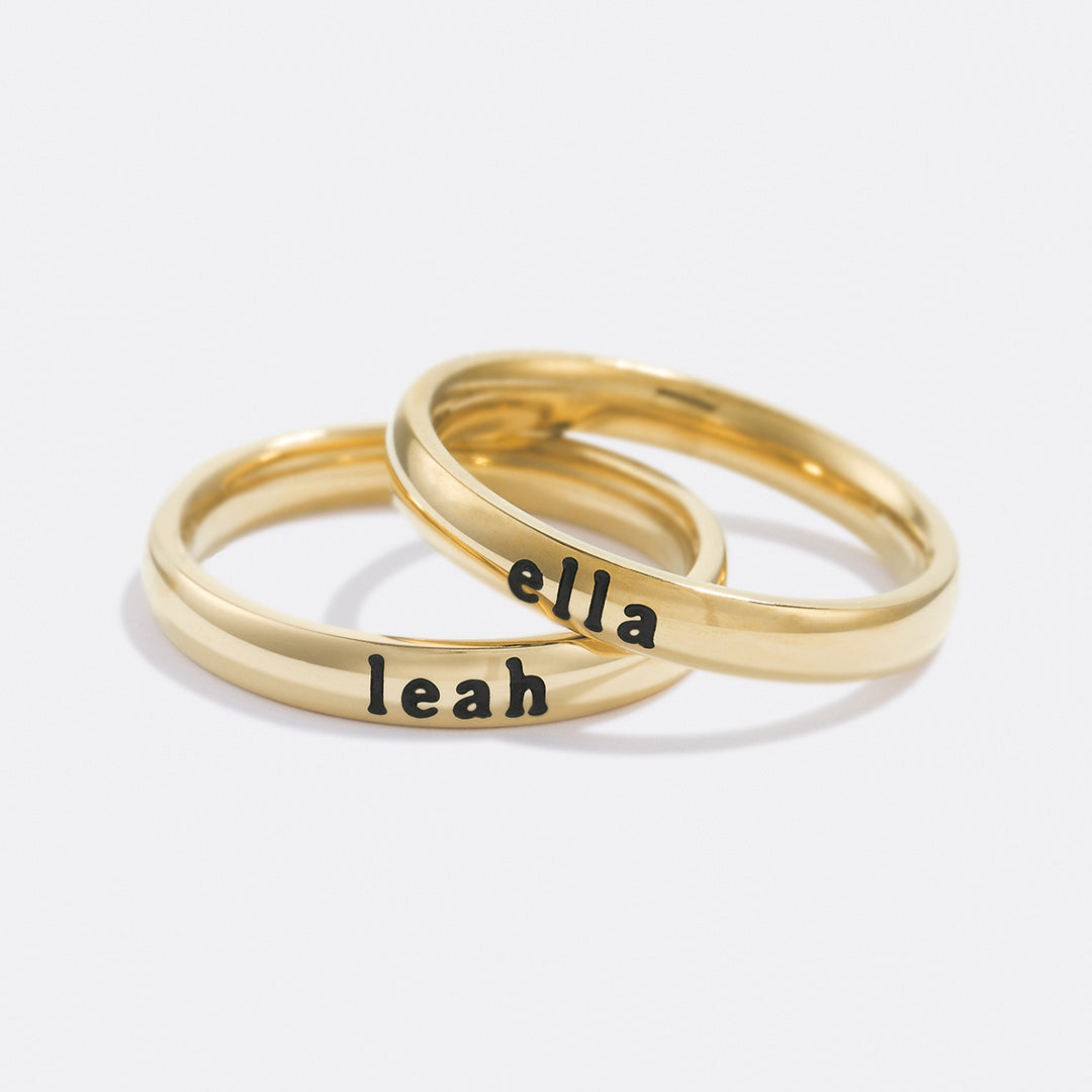 Tiny Stackable Name Ring