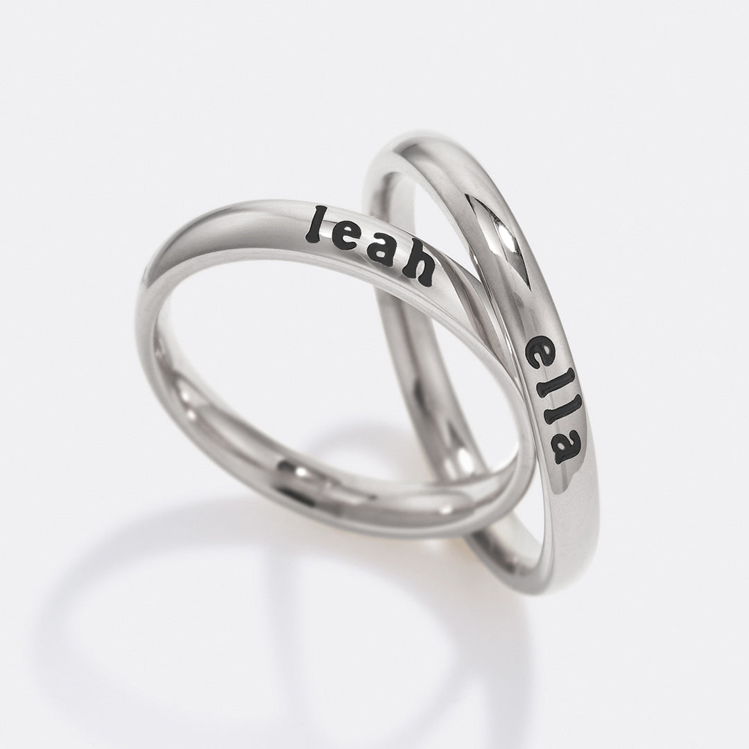Tiny Stackable Name Ring