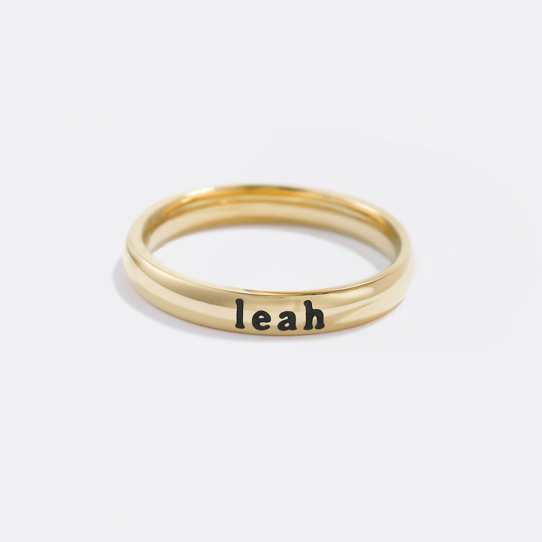 Tiny Stackable Name Ring