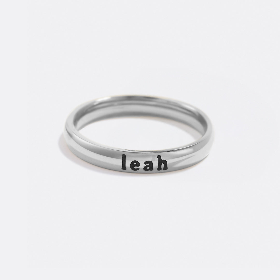 Tiny Stackable Name Ring