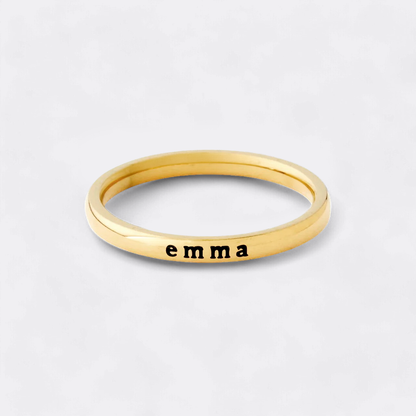 Tiny Stackable Name Ring