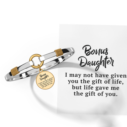 Bonus Daughter - Two-Tone Custom Charm Bracelet
