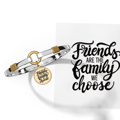 Friends Are The Family We Choose - Gold Background - Two Tone