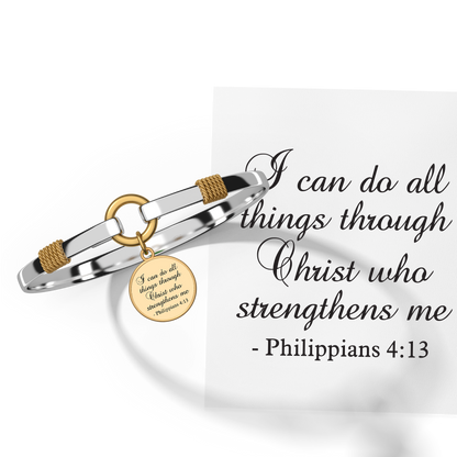 All Things Through Christ - Two-Tone Custom Charm Bracelet