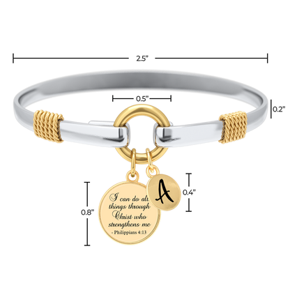 All Things Through Christ - Two-Tone Custom Charm Bracelet