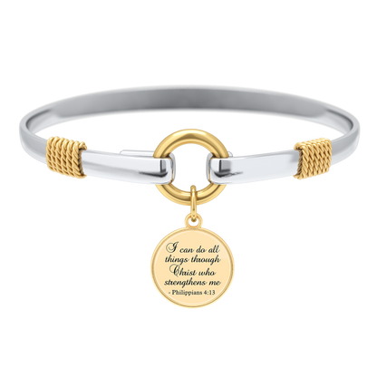 All Things Through Christ - Two-Tone Custom Charm Bracelet