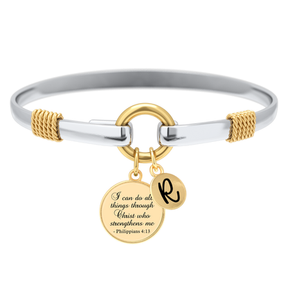 All Things Through Christ - Two-Tone Custom Charm Bracelet