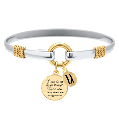All Things Through Christ - Two-Tone Custom Charm Bracelet