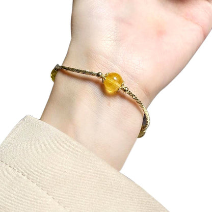 Wealth & Luck Citrine Gold-Plated Bracelet