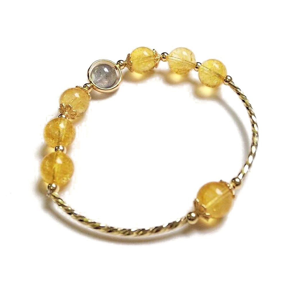 Wealth & Luck Citrine Gold-Plated Bracelet