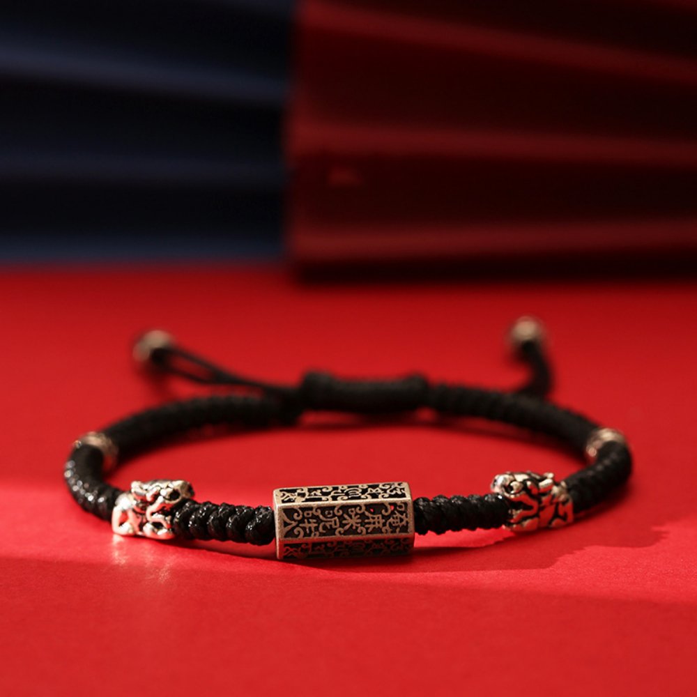 Wealth Pixiu Dragon Knot Mantra Bracelet