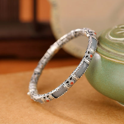 White Jade Charm Bangle