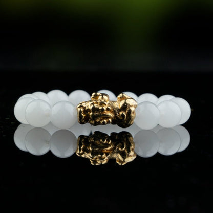White Jade Pixiu Wealth Bracelet