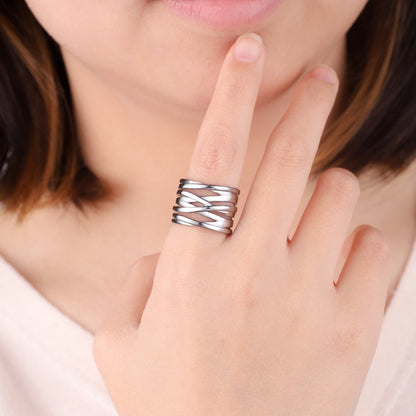 Bague de déclaration enroulée de fil
