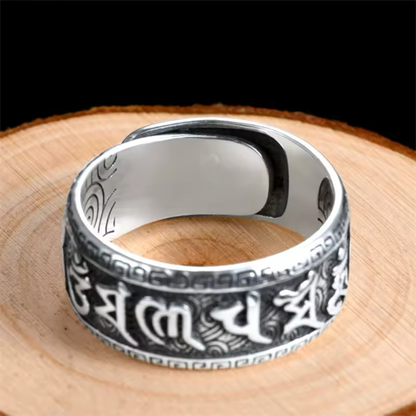 Buddhist Blessing Mantra Ring